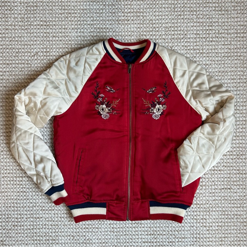 Floral Embroidered Souvenir Jacket